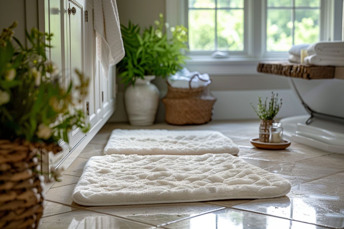 Personalize your bathroom decor with stylish bath linens or elegant bath mats.